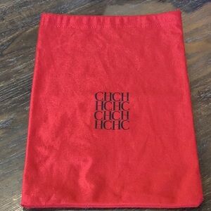 Carolina Herrera Red Dust Bag with black CH logo